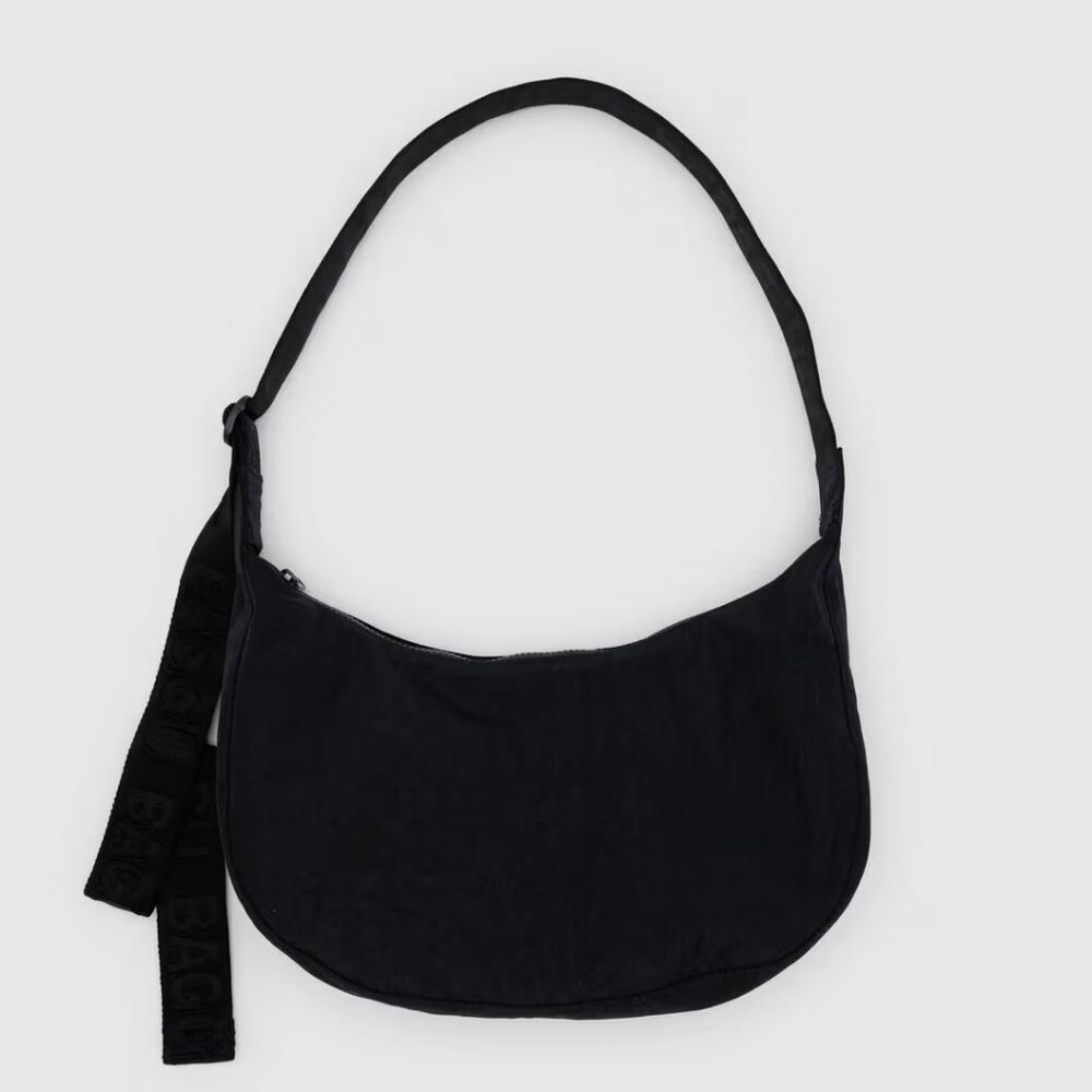 BAGGU Medium Nylon Crescent Bag - Black